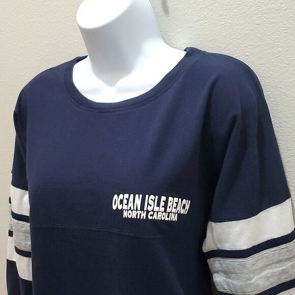 EXIST OCEAN ISLE BEACH NORTH CAROLINA LONG SLEEVE SHIRT, Sz S (Junior), BLUE - Picture 2 of 10